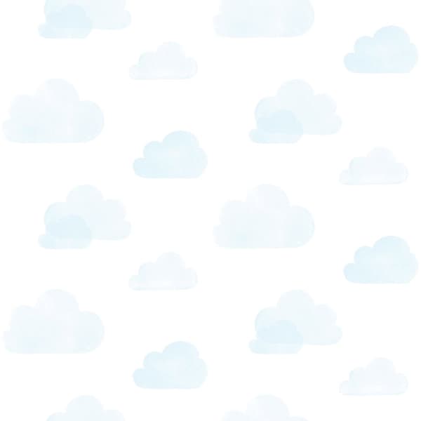 Manhattan Comfort Hillsboro Irie Blue Clouds 33 ft L X 209 in W Wallpaper BR4060-138930 - main